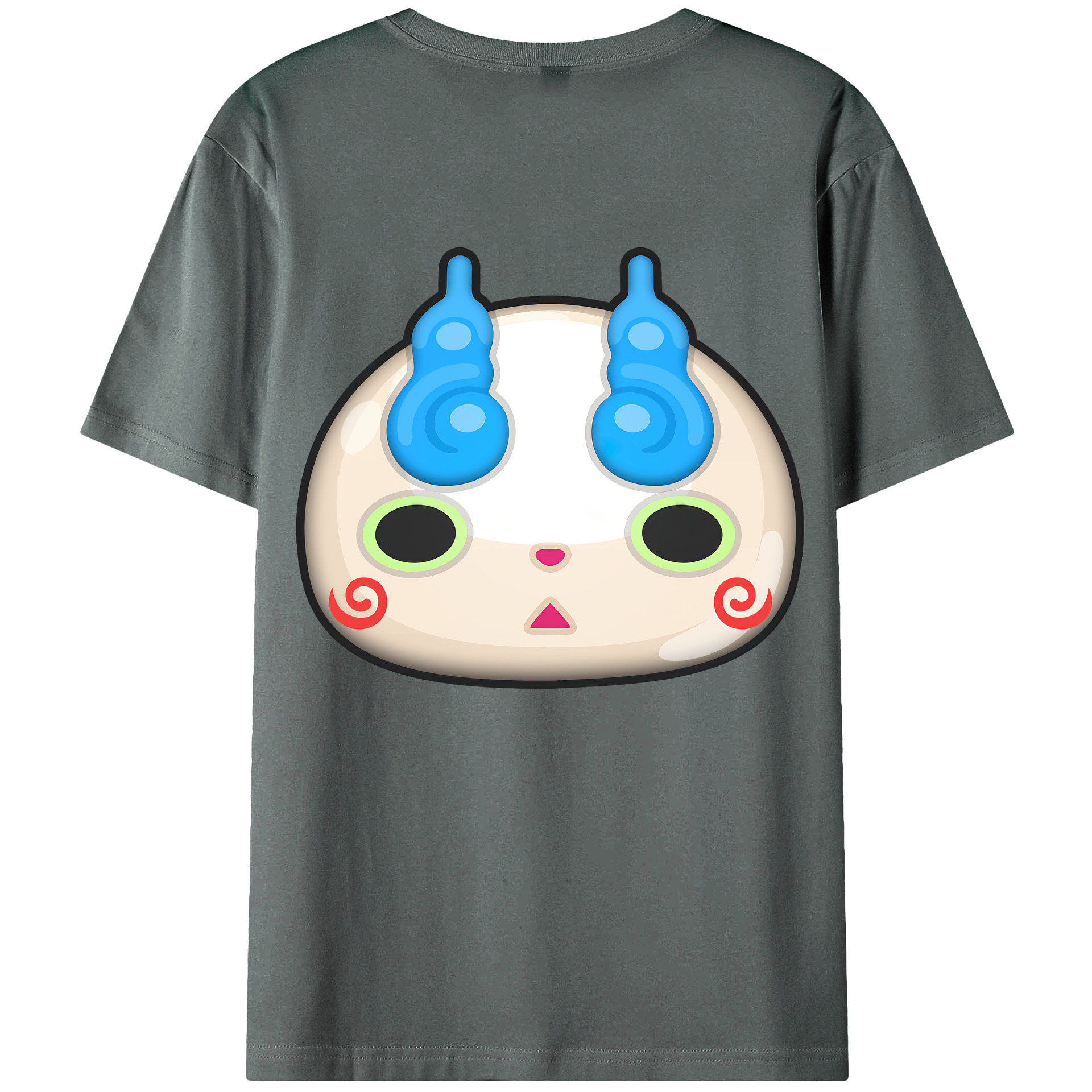 （画像用） 妖怪ウォッチ Yo-kai Watch 綿100％ メンズ半袖Tシャツ（バックプリント） 通気性